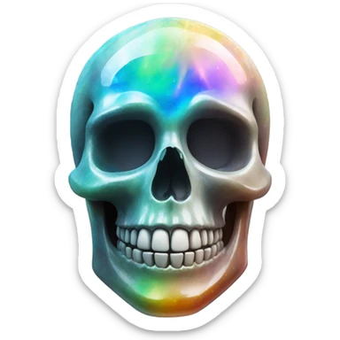 Rainbow Opal gemstone skull crystal sticker