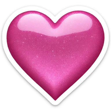 Pink glitter heart sticker