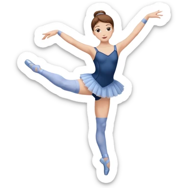 Ballet dancer in over the knee socks, leotard and brown hair sticker