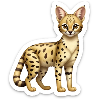 Serval-Genet-Ocelot-hybrid, full body sticker