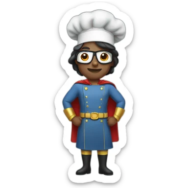 Chief cook dressed as a super hero sticker