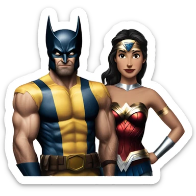 Wolverine and Wonderwoman  sticker