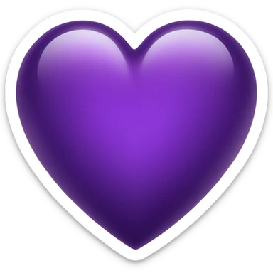 Shiny glass violet heart  sticker