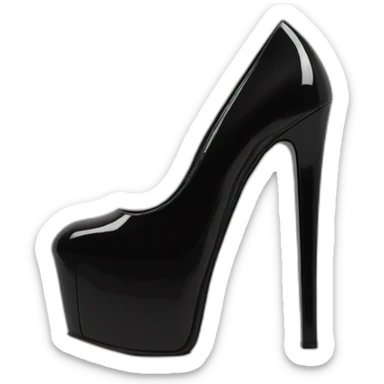 Black Patent Leather Daffodile Platform Heels sticker