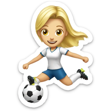 blond woman doing soccer tricks sticker
