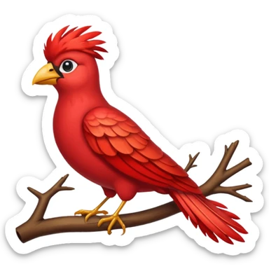 red feathered bird sticker