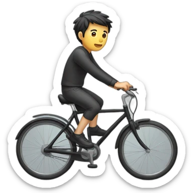 Asian man riding a bicycle sticker
