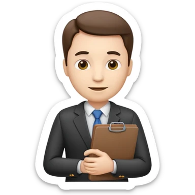 school principal emoji standing with a clipboard sticker