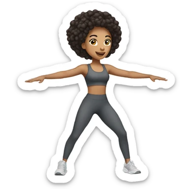 Lightskin girl exercising  sticker