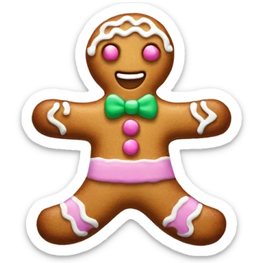 Pastel gingerbread man sticker