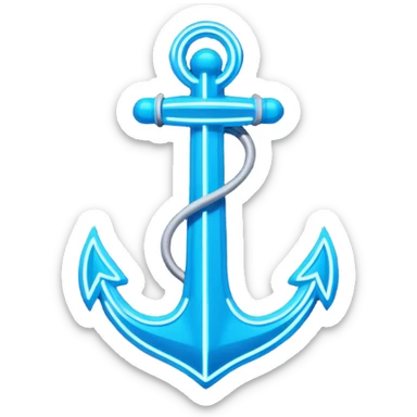 A neon futuristic cyberpunk anchor line drawing, that would be made of neon tubing on a sign sticker