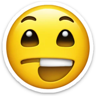 Yellow emoji with crying eyes and happy smile  sticker