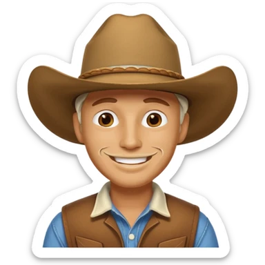 Cowboy with cream on face sticker