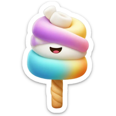 Twisty multicoloured marshmallow sticker