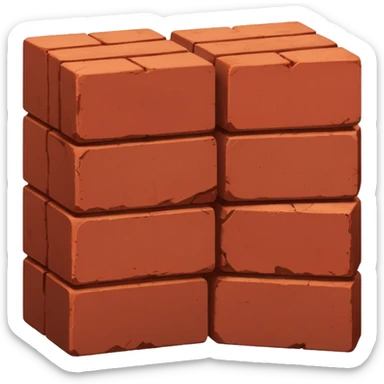 Two red bricks stacked on top of each other with the phrase bricked up across them sticker