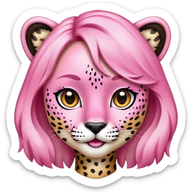 pink y2k cheetah girl sticker