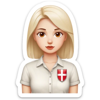 woman with polish flag sticker