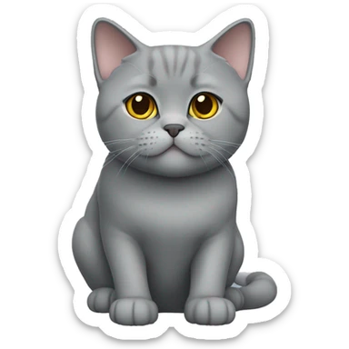 British shorthair cat grey  sticker