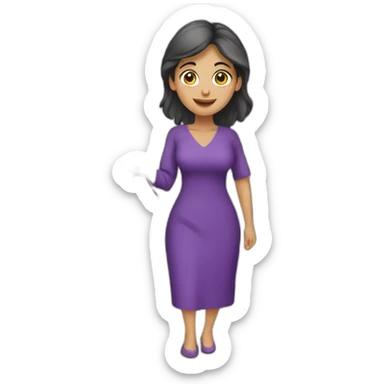 Armenian women doing shopping  in purple clothes  sticker