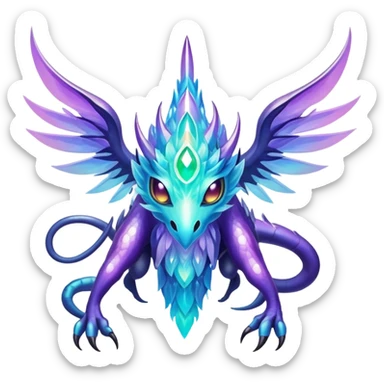 Epic divine complex detailed iridescent aesthetic-scenery-Fakémon-creature sticker
