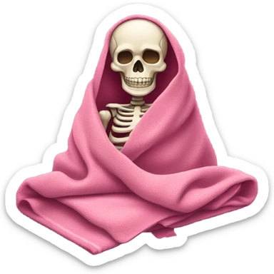 Pink skeleton with blanket  sticker