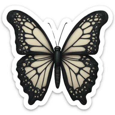 Black lace butterfly sticker