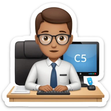 imagenes de una contador en caricatura, con una computadora y mencione conta 365 sticker