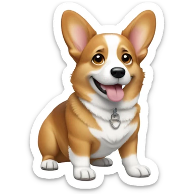Corgi wearing jorts  sticker