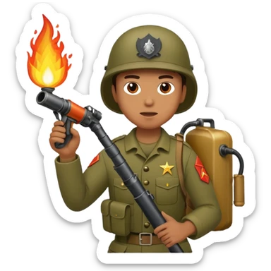flame thrower war sticker