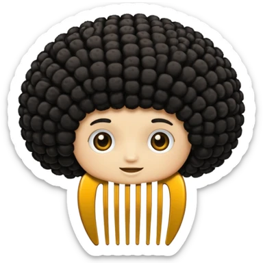 afro hair comb sticker