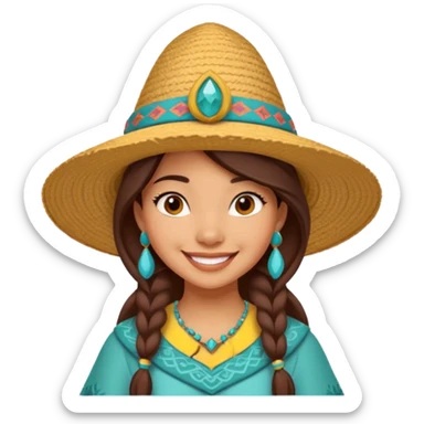 Disney raya with her salakot hat sticker