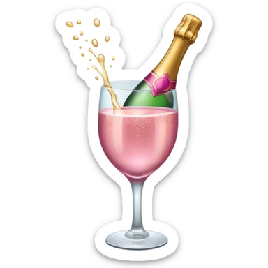pink champagne bottle emoji sticker