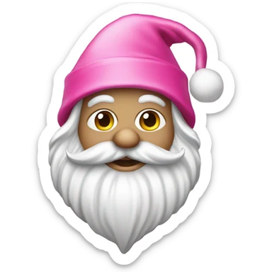 Pink gnome with a Santa hat sticker