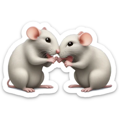 two rats kissing in a wool sock sticker