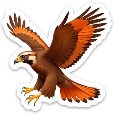falcon in flight, stylized to represent bird shows at Puy du Fou, Puy du Fou theme park sticker