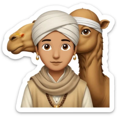 Desert Nomad Traveler with camel sticker