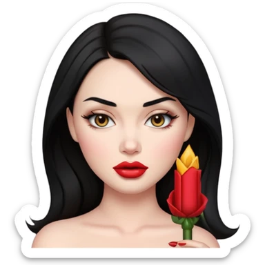 “Emoji girl, femme fatale, black hair. megan fox vibes sticker