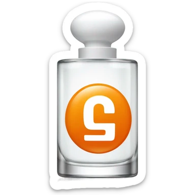 Orange cylinder perfume bottle with white cap and the number 62 in white color sticker