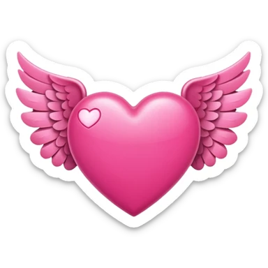Pink heart with wings sticker