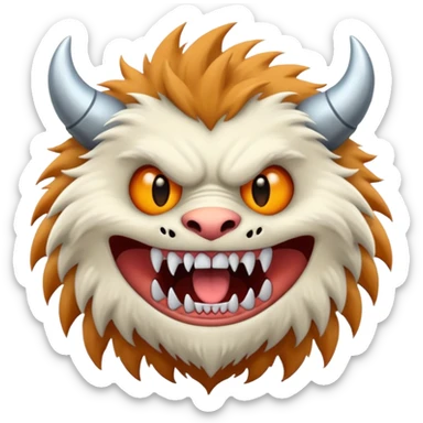 White monster can sticker