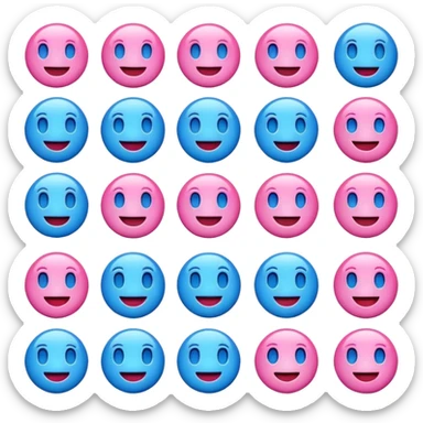 Emoji azul e rosa sticker
