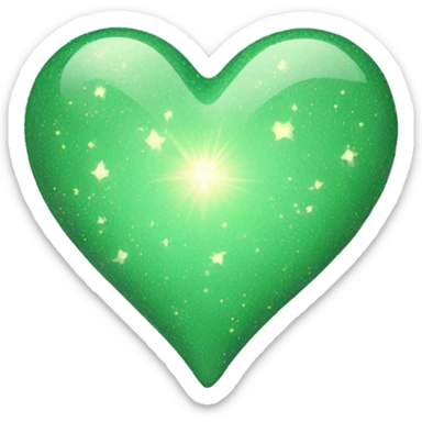 fairy dust sage green heart sticker