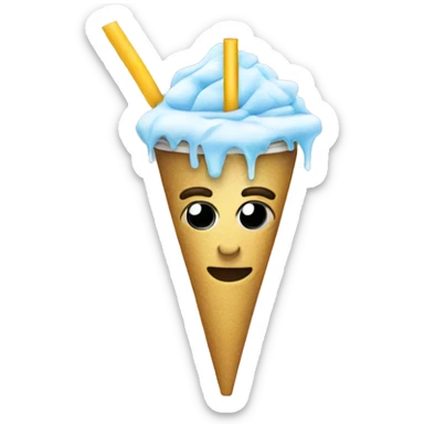 A Ice Late with a straw sticker