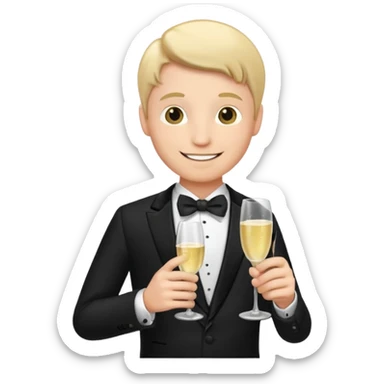man with Champagne sticker