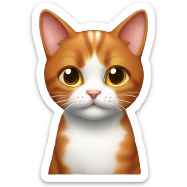 redhead cat with sleappy eys sticker