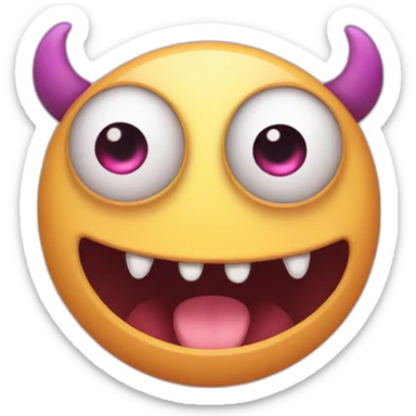 cute adorable monster with a ton of eyes sticker