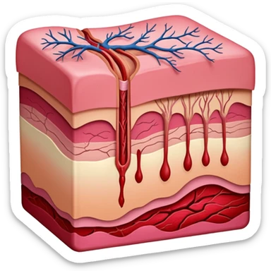 capas de la piel en proceso de cicatrizacion  sticker