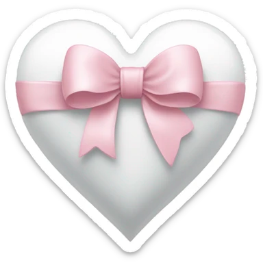 white heart and light pink bow sticker