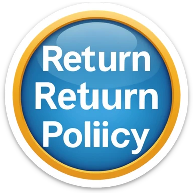 words "return policy" sticker