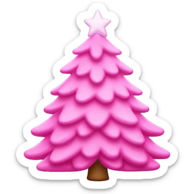 pink christmas tree sticker